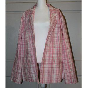 Pink Plaid Jacket with Pockets (3X)